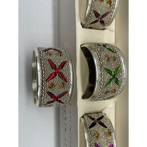 Piet A1 Exclusive Vintage Jeweled Napkin Plated Napkin Rings NEW
